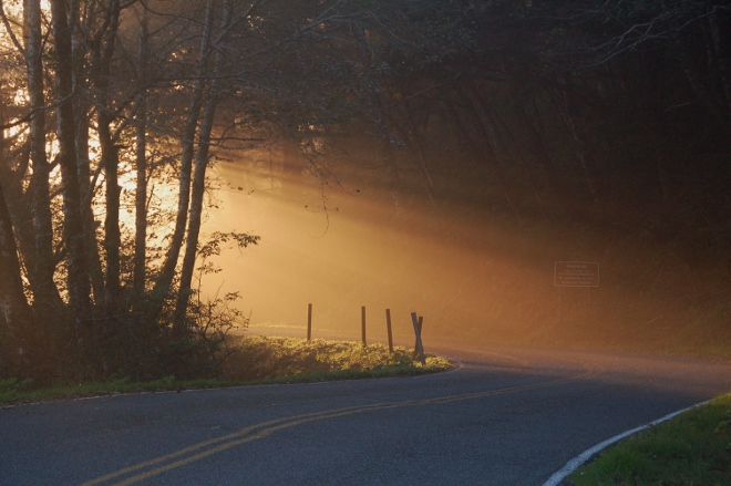 sunset on Rialto Beach road